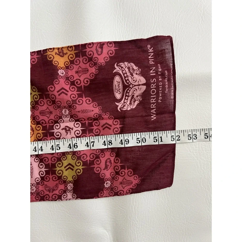 Warriors in Pink Scarf Breast Cancer Awareness Burgundy 2010 Ford Retro